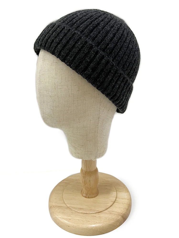 100% Cashmere Knitted Trawler Beanie Skullcap Watch Caps