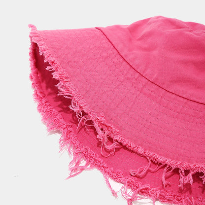 Women American Vintage Distressed Frayed Edge Bucket Hat