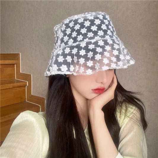 Lace Fashion Summer Breathable Shade Sun Bucket Hat