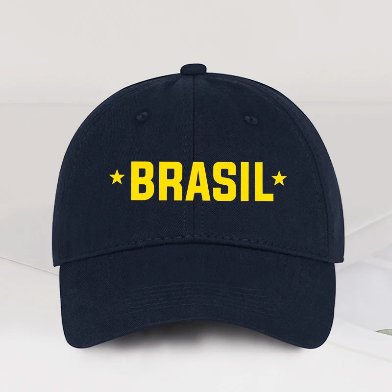Brazil Fans “BRASIL” Printed Soft-Peak Baseball Cap