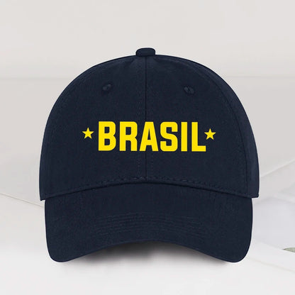 Brazil Fans “BRASIL” Printed Soft-Peak Baseball Cap