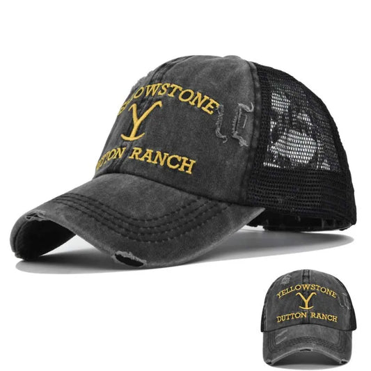 Summer Yellowstone Dutton Ranch Hat Cross Ponytail Baseball Cap