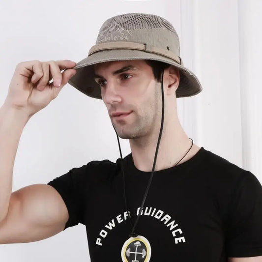 New Outdoor Bucket Hat Men Summer Breathable Panama Cap