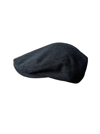 New Autumn Winter Blue Herringbone Hats Men Berets Cap
