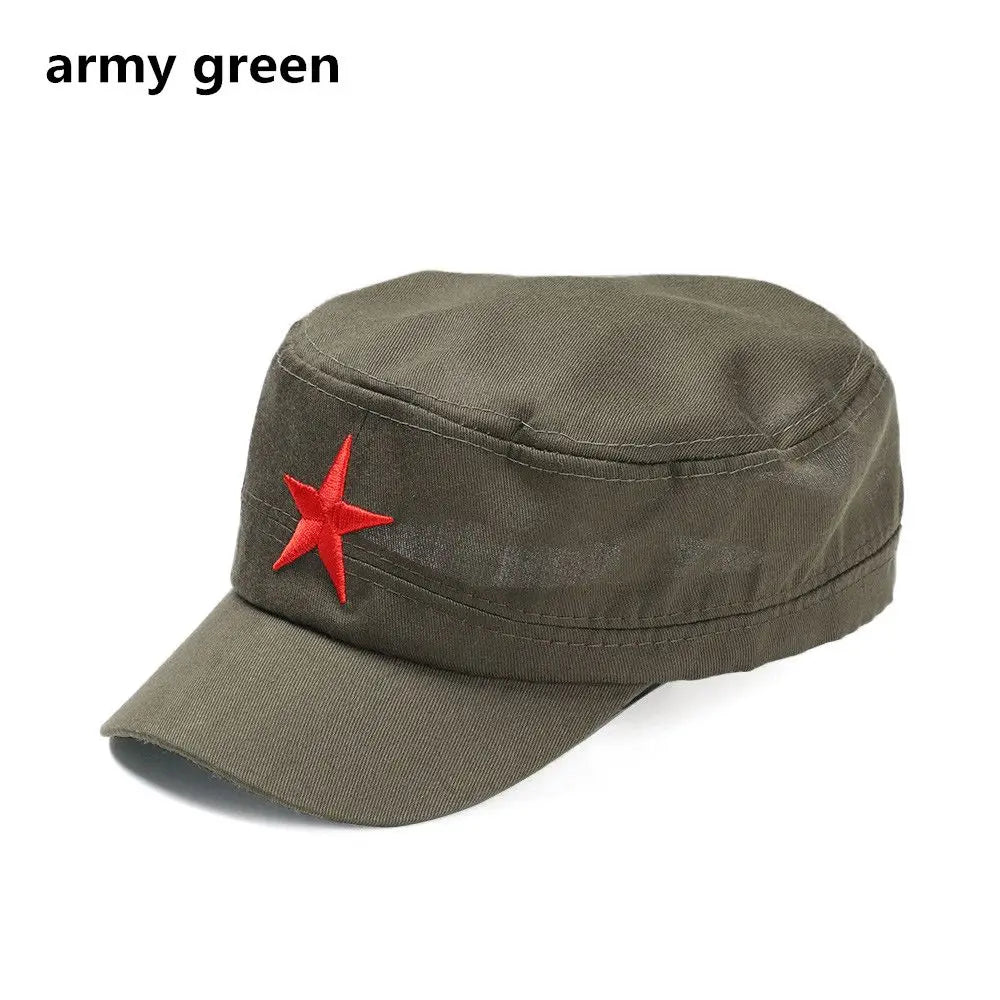 Classic Men Military Caps Men's Women's Fitted Baseball Caps Red Star