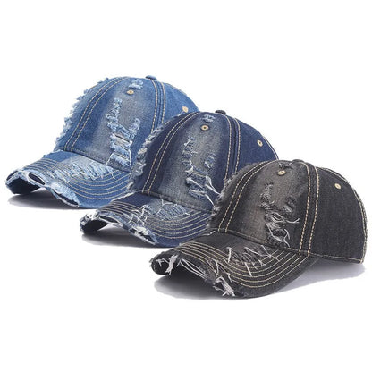 Women Men Leisure Ripped Baseball Cap