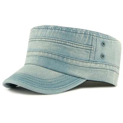 Cotton Denim Baseball Hat Male Female Adjustable Army Military Flat Top Cap
