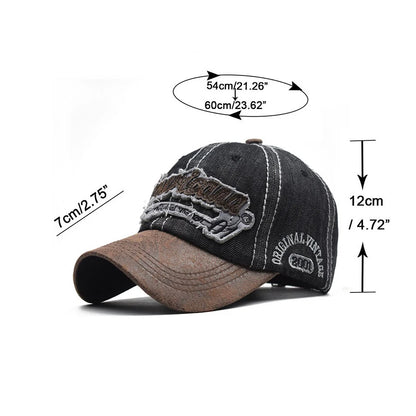 Summer Denim Baseball Cap Men's Fashion Embroidered Letter Cotton Caps
