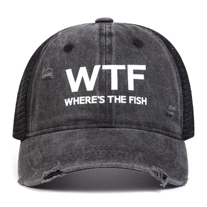 Unisex Wtf Letter Embroidery Wash Baseball Net Caps Hip Hop Cap Spring Summer