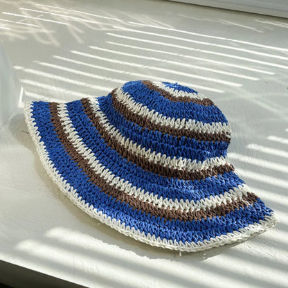Rainbow Bucket Hat Casual Seaside Vacation Summer