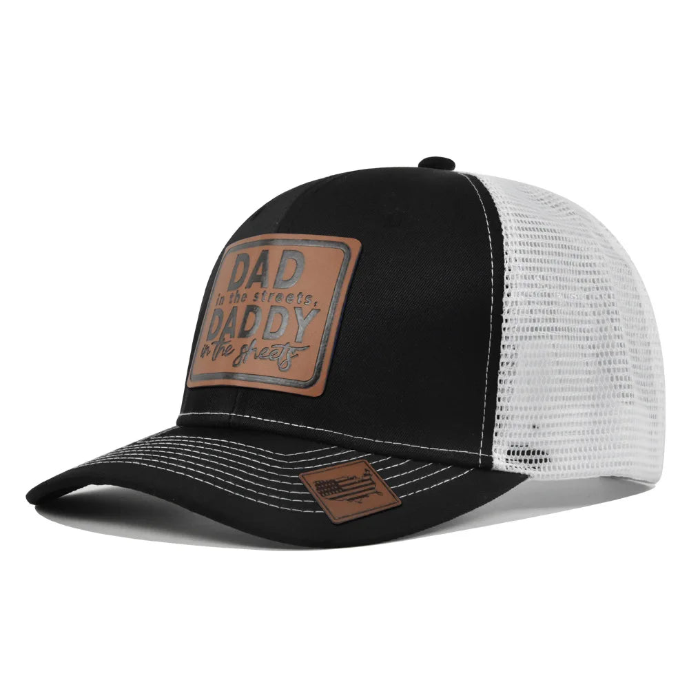 Spring Summer Leather Mesh Baseball Cap Men Women
