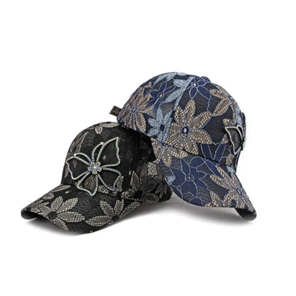 Breathable Lace Floral Baseball Cap Mesh Adjustable