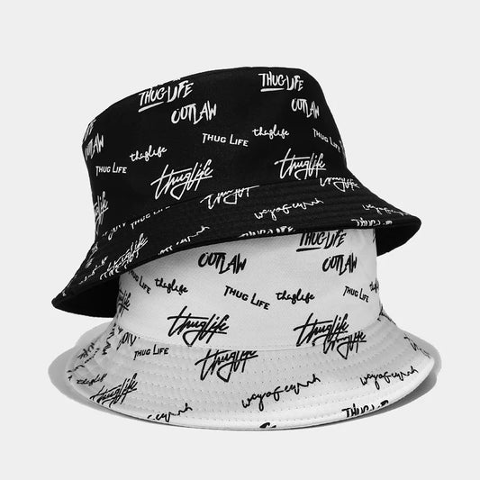 Fashion Graffiti Letters Print Cotton Bucket Hat For Men Women