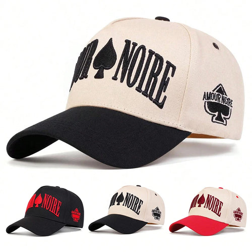 Unisex Amour Noire Spades Embroidery Baseball Caps Spring