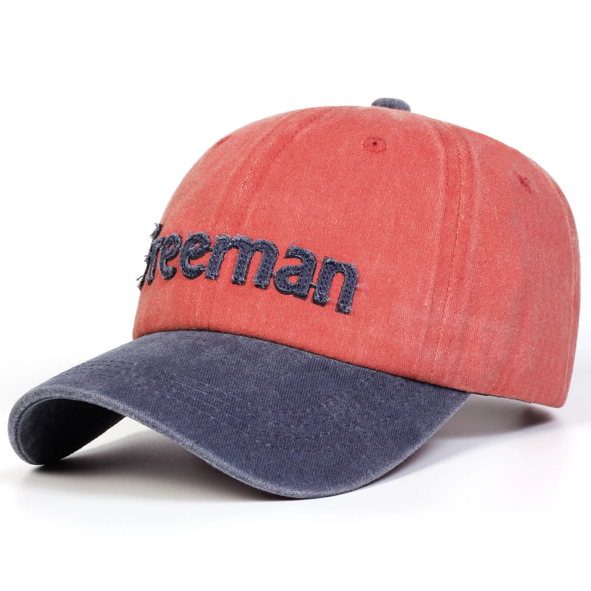 Unisex Freeman Letter Embroidery Washed Baseball Cap Spring Autumn