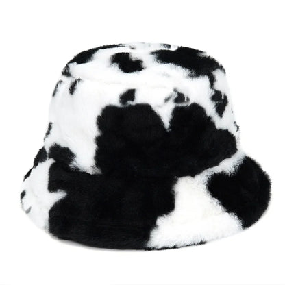 2024 New Winter Bucket-Hats Fluffy Fur Men Women Panama Hat