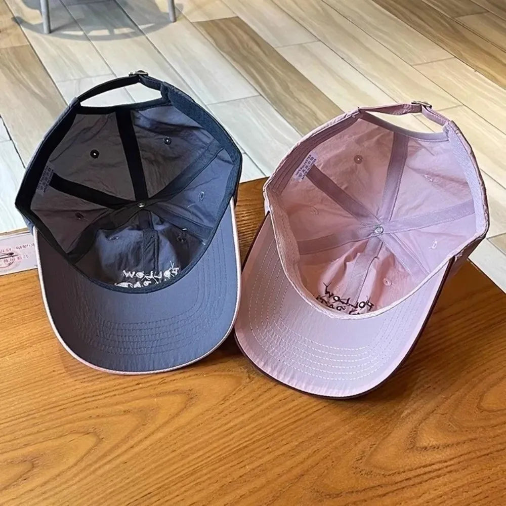 Casual Lightweight Baseball Cap Embroidered Sun Protection Quick Dry Cap Adjustable Sunscreen Cap