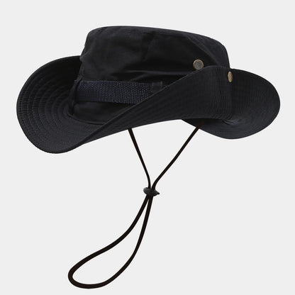 Drawstring Wide Brim Fisherman Hat Men's and Women's Summer