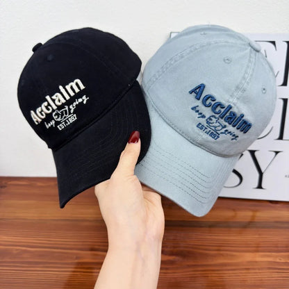 Cotton Retro Vintage Baseball Cap Men Women Denim Embroidered Letters Hat