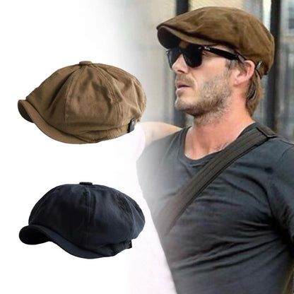 British Style Newsboy Men Cotton Ascot Dad Khaki Male Spring Autumn