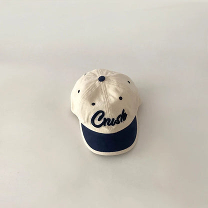 Retro Patchwork Baby Baseball Cap Letter Embroidered Peaked Cap