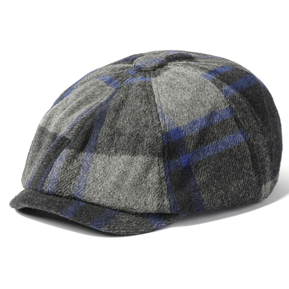 Men Women Retro Artist Painter Plaid Beret Hat