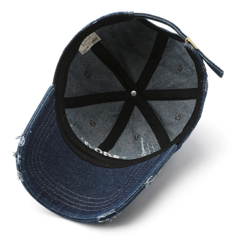 1989 Distressed Fringed Denim Baseball Cap