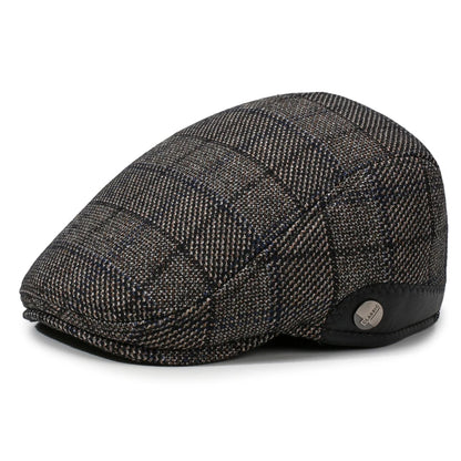 Men's Vintage British Style Beret, Autumn Winter Warm Newsboy Cap