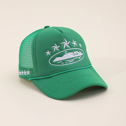 Unisex Men Women Cap Pentagram Embroidery Baseball Net Caps