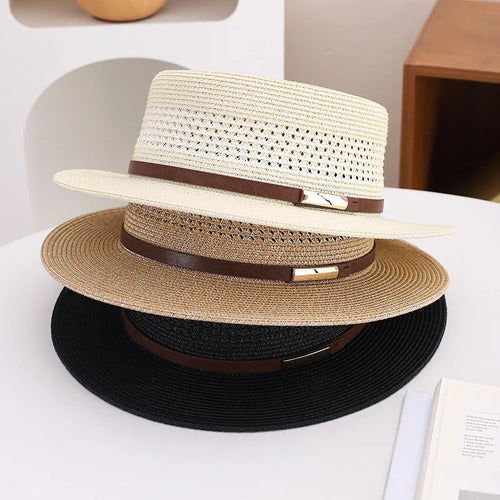New Women's Boho Panama Straw Hat UPF 50+ Floppy Wide Brim Fedora
