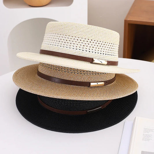 New Women's Boho Panama Straw Hat UPF 50+ Floppy Wide Brim Fedora