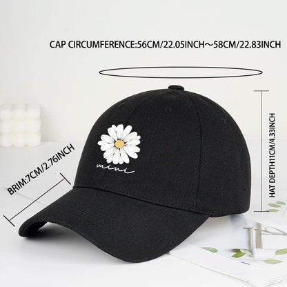 "Mini" Daisy Flower Print Baseball Cap