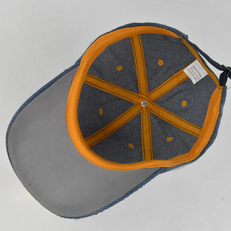 Couple Curved Eave Duckbill Cap Adjustable Denim Sunshade Hat