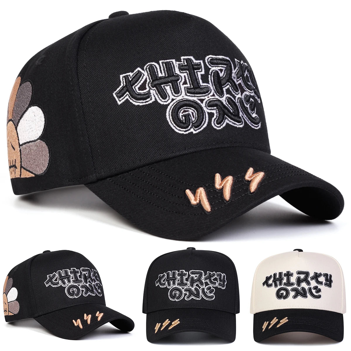 Unisex Lightning Embroidery Baseball Caps Spring and Autumn Sports Cap