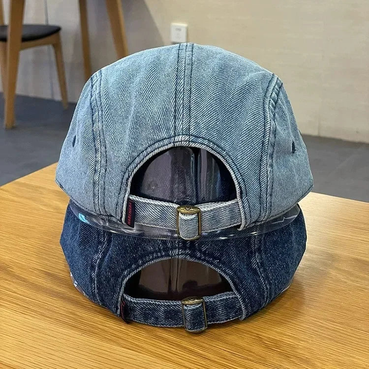 Vintage Flat Brim Denim Baseball Caps Male Women Harajuku Snapback Cap
