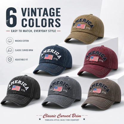 Vintage Washed Cotton Baseball Cap for Men Women