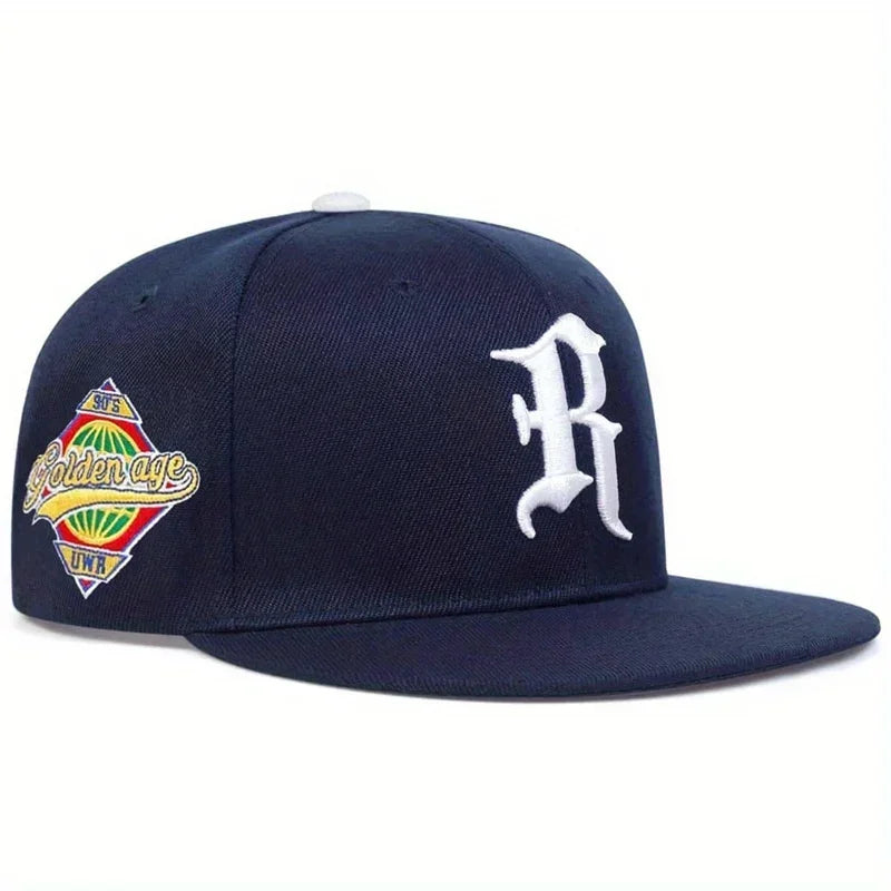 Unisex R Letter Side Planet Embroidery Hip Hop Hats Autumn Adjustable Casual Outdoor Sunscreen Hat