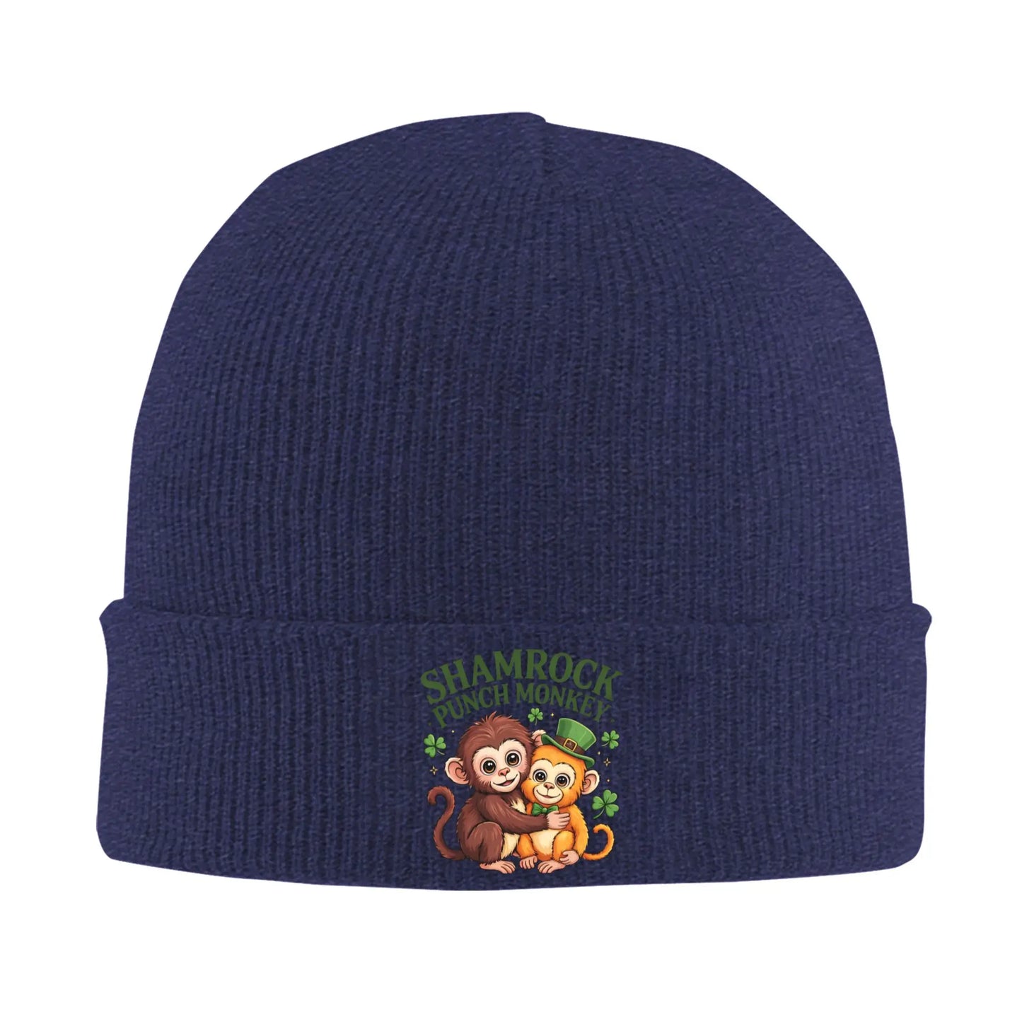Monkey Punch Plush Hugging St. Patrick's Day Knit Hat Beanie Hats Outdoor