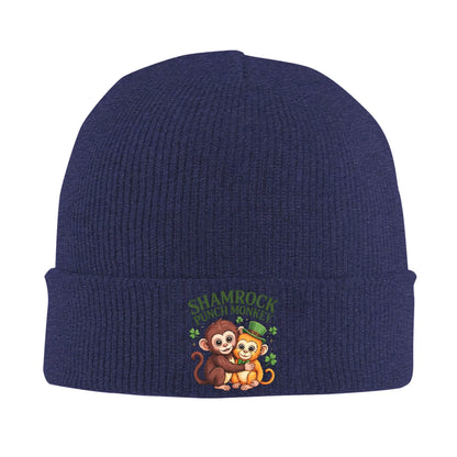 Monkey Punch Plush Hugging St. Patrick's Day Knit Hat Beanie Hats Outdoor