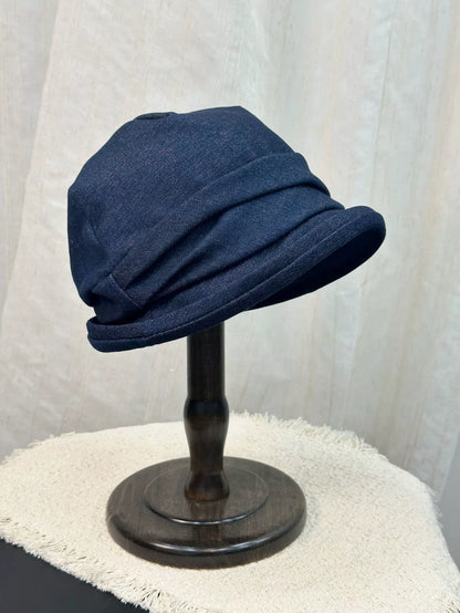 2026 New Cotton Linen Pleated Beret Hat For Women Niche Designer Retro Bucket Hat