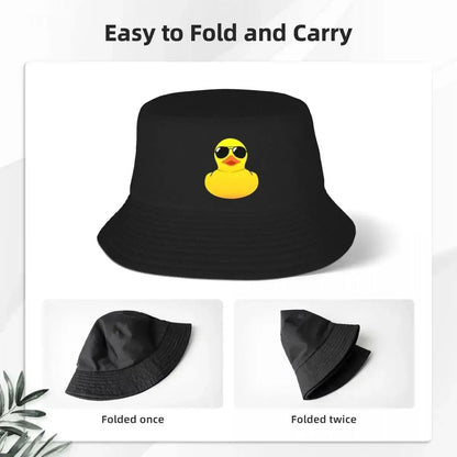 Cute Yellow Duck Print Fisherman Hat City Style Versatile Style for Men and Women