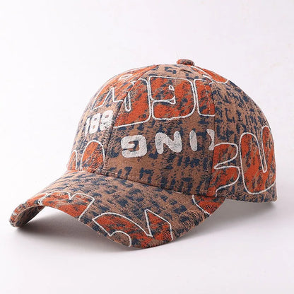 Large Letter Graffiti Printed Fringed Baseball Cap Both Suitable For Music Festivals