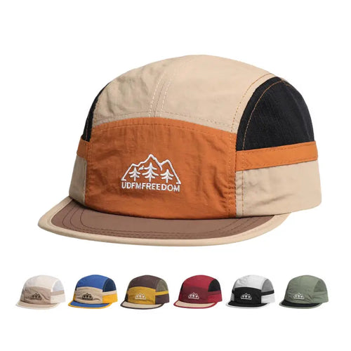 5 Panel Baseball Cap for Men Women, Embroidery Mesh Nylon Quick Dry Breathable