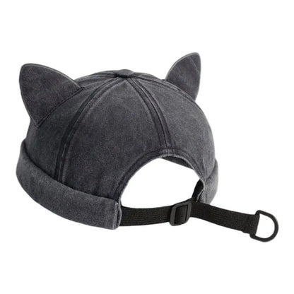 Cat Ears Landlord Hat Washed Cotton Breathable Beanie Cap
