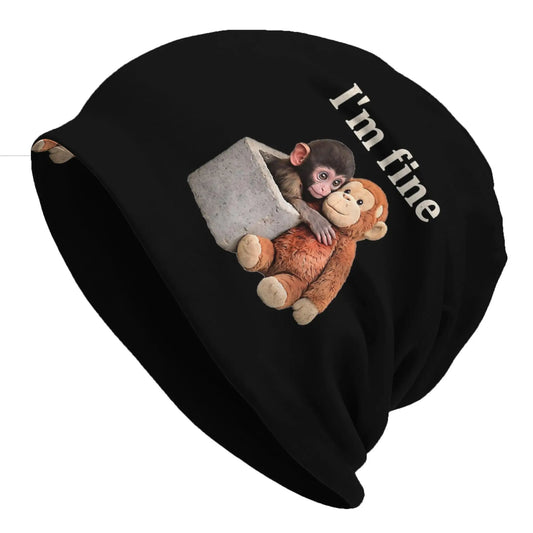 Men Women's Thin Hat Punch Monkey Autumn Spring Warm Cap Street Skullies Beanies Caps