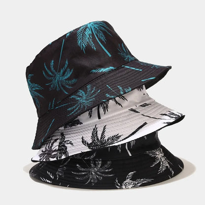 Spring Summer Sun Protect Hat Bob Fashion Coco Print Bucket Hat Unisex Fisherman Hat Leisure Basin Cap