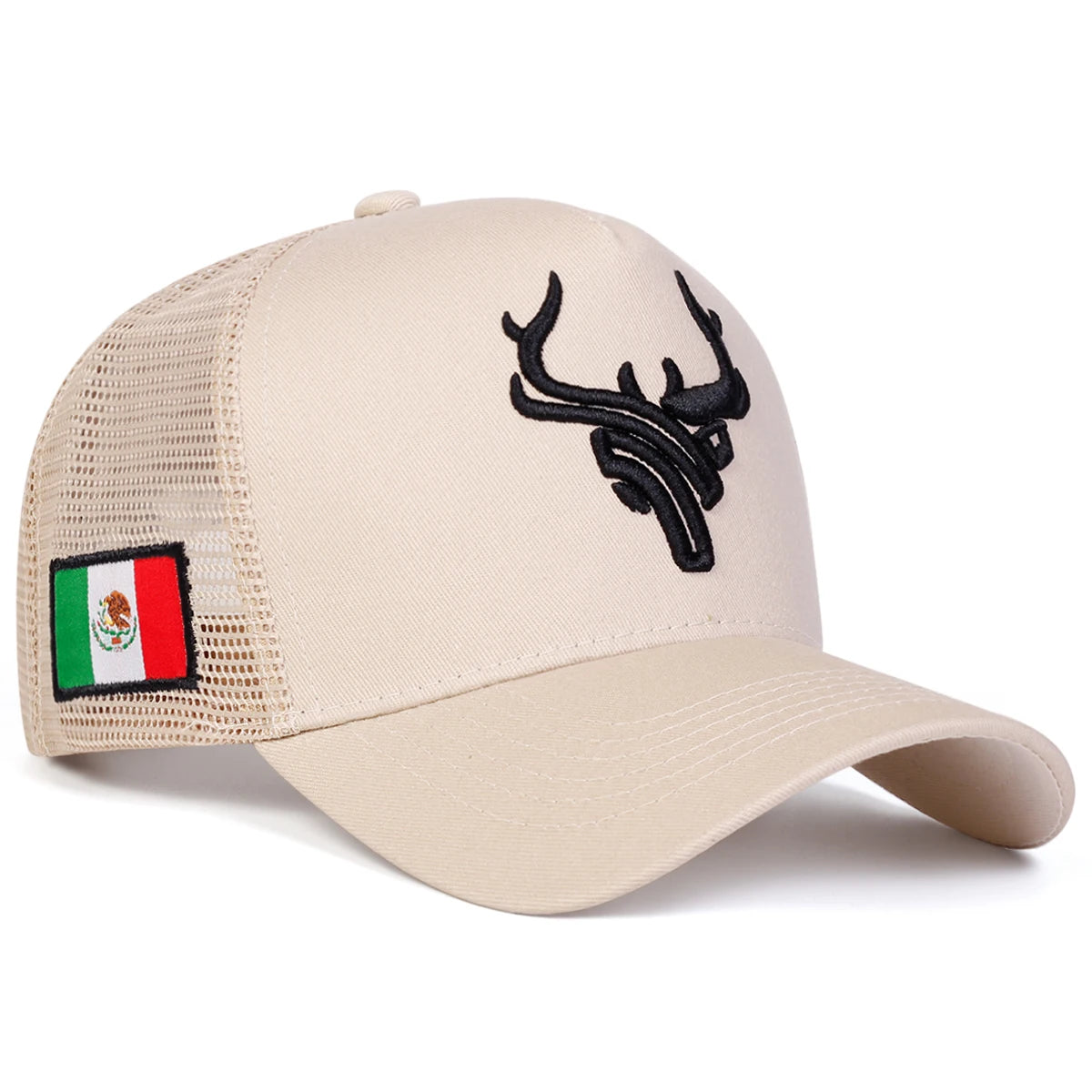 Unisex Antler Embroidery Baseball Net Caps Outdoor Adjustable Casual Hats Sunscreen Hat Sports Cap