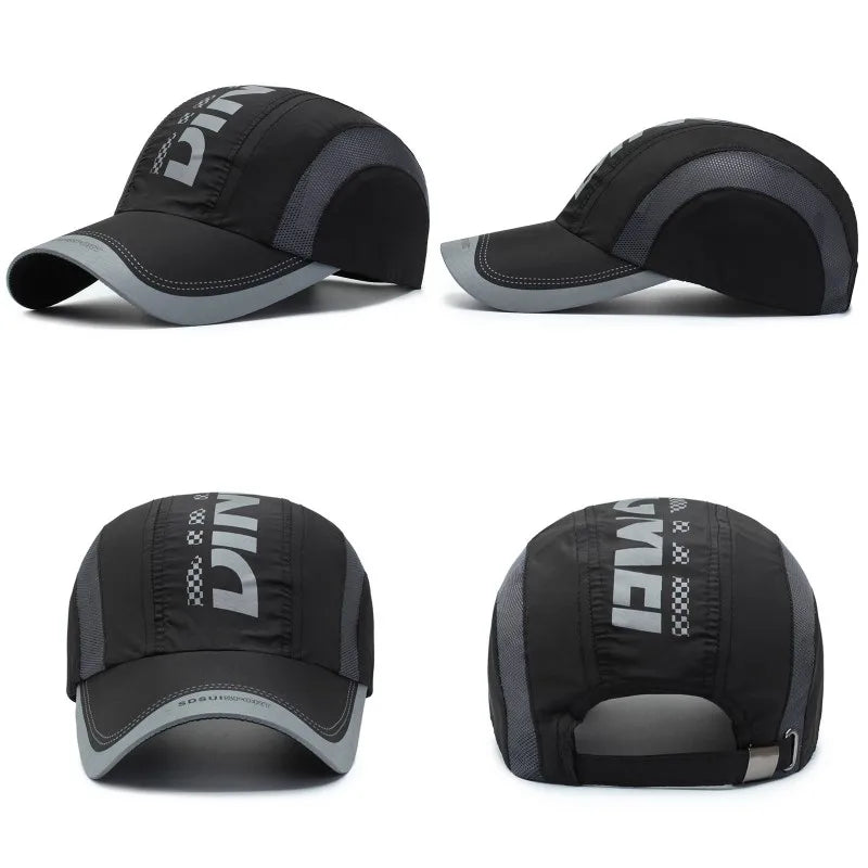 Summer Outdoor Sports Quick Drying Hat Thin Breathable Mesh Anti-UV