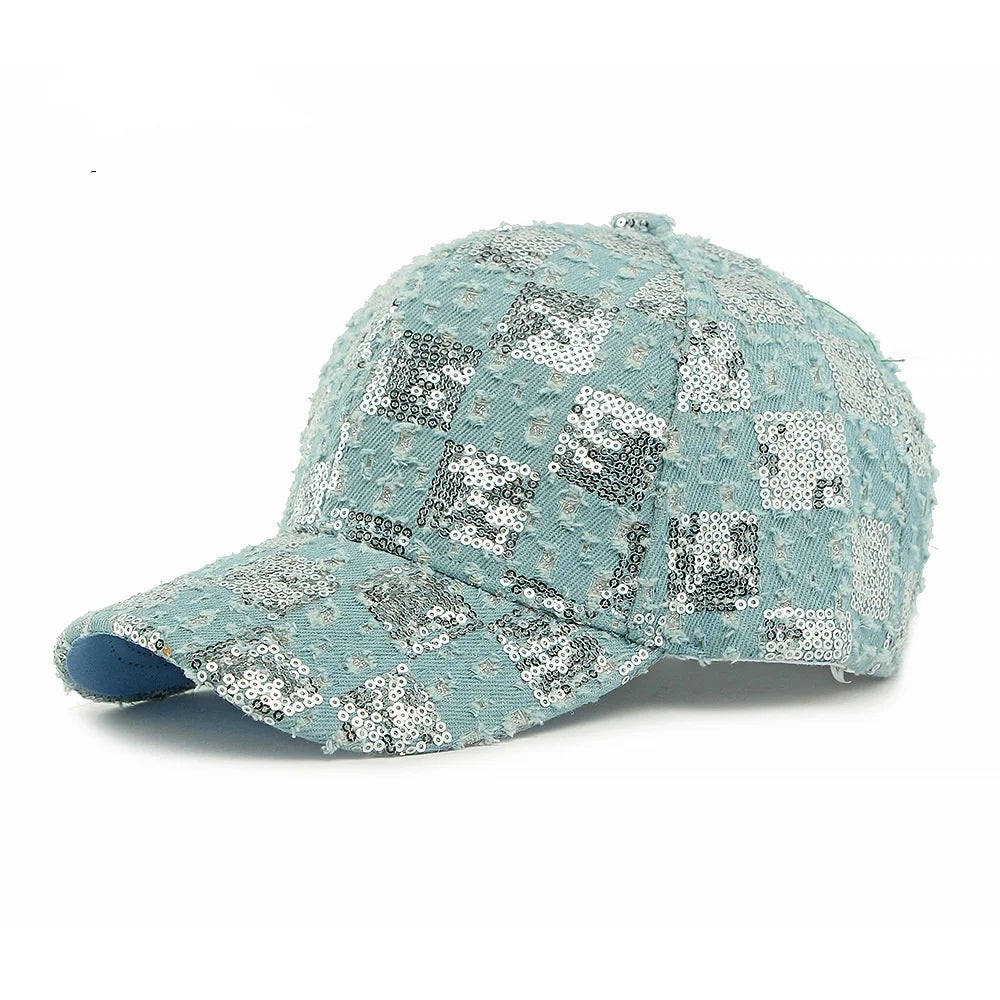 Sequined Ethnic Style Baseball Cap Women