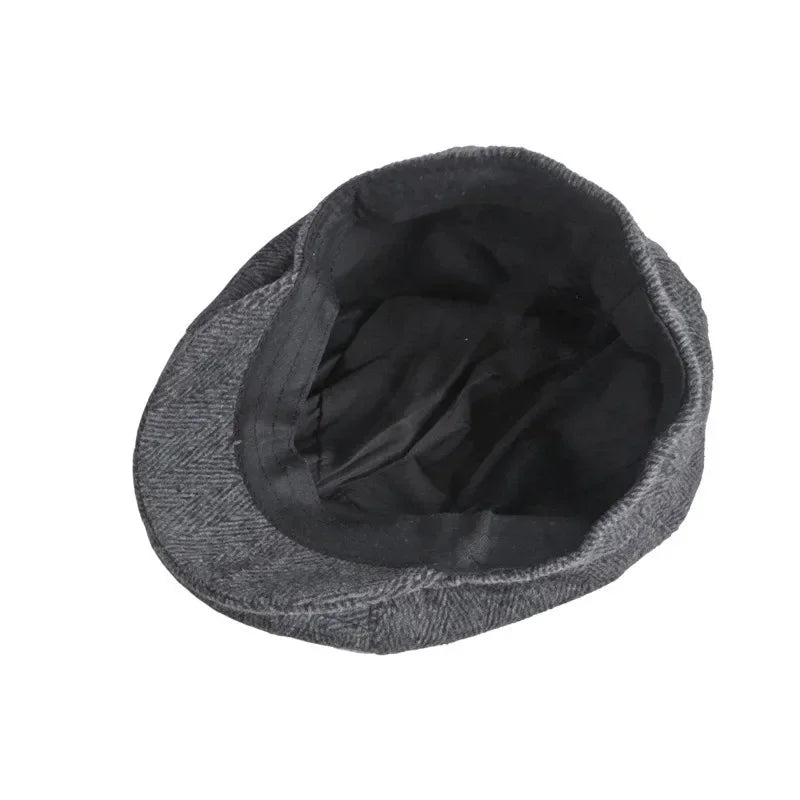 Winter Polyester Solid Warm Newsboy Caps Octagonal Hat